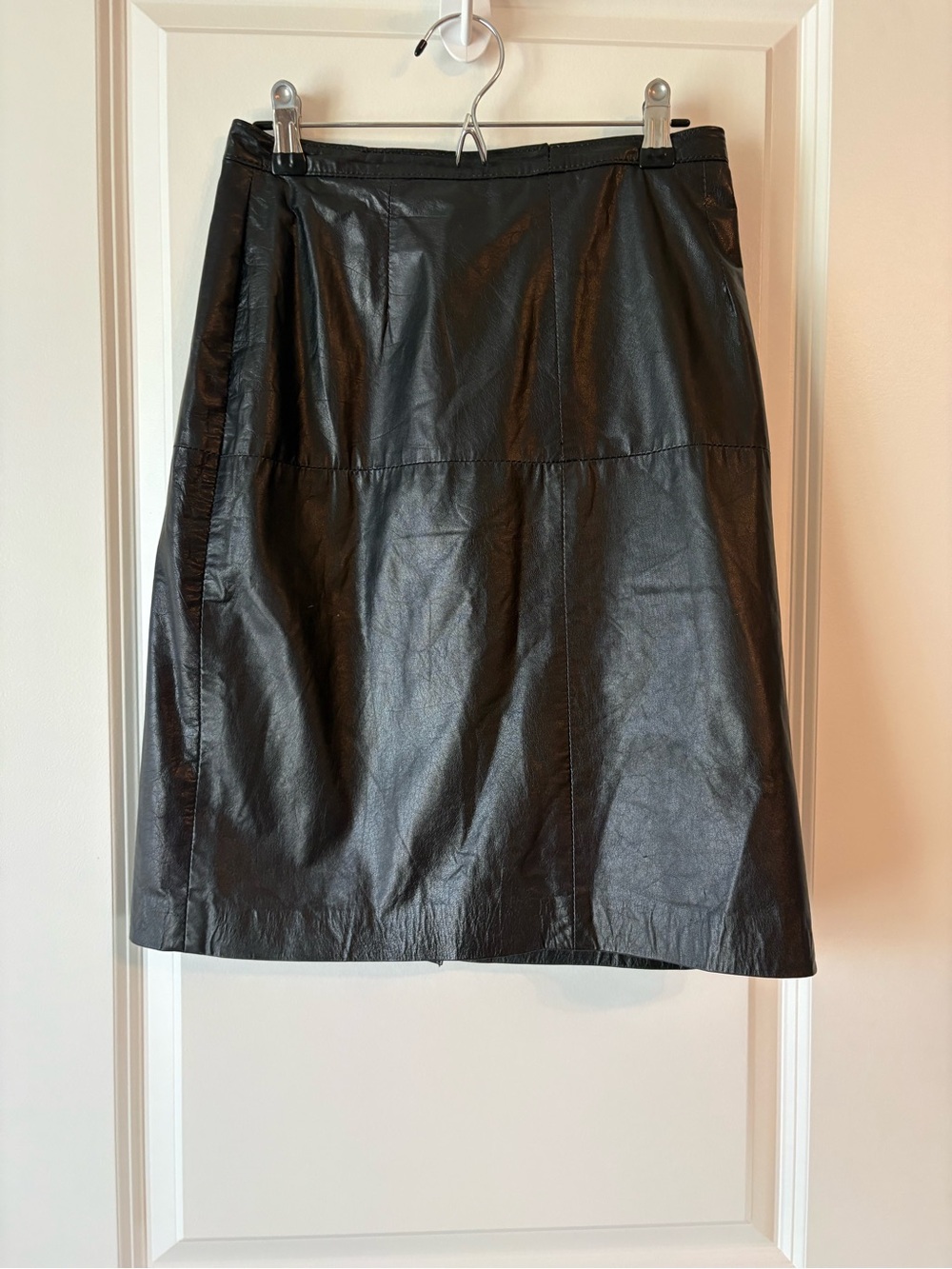 Vogue Black Faux Leather Pencil Skirt